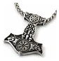 Collar Vikingo De Acero Para Hombres Dije Thor Mjölni Lobos - Miniatura 1