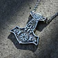 Collar Vikingo De Acero Para Hombres Dije Thor Mjölni Lobos - Miniatura 8