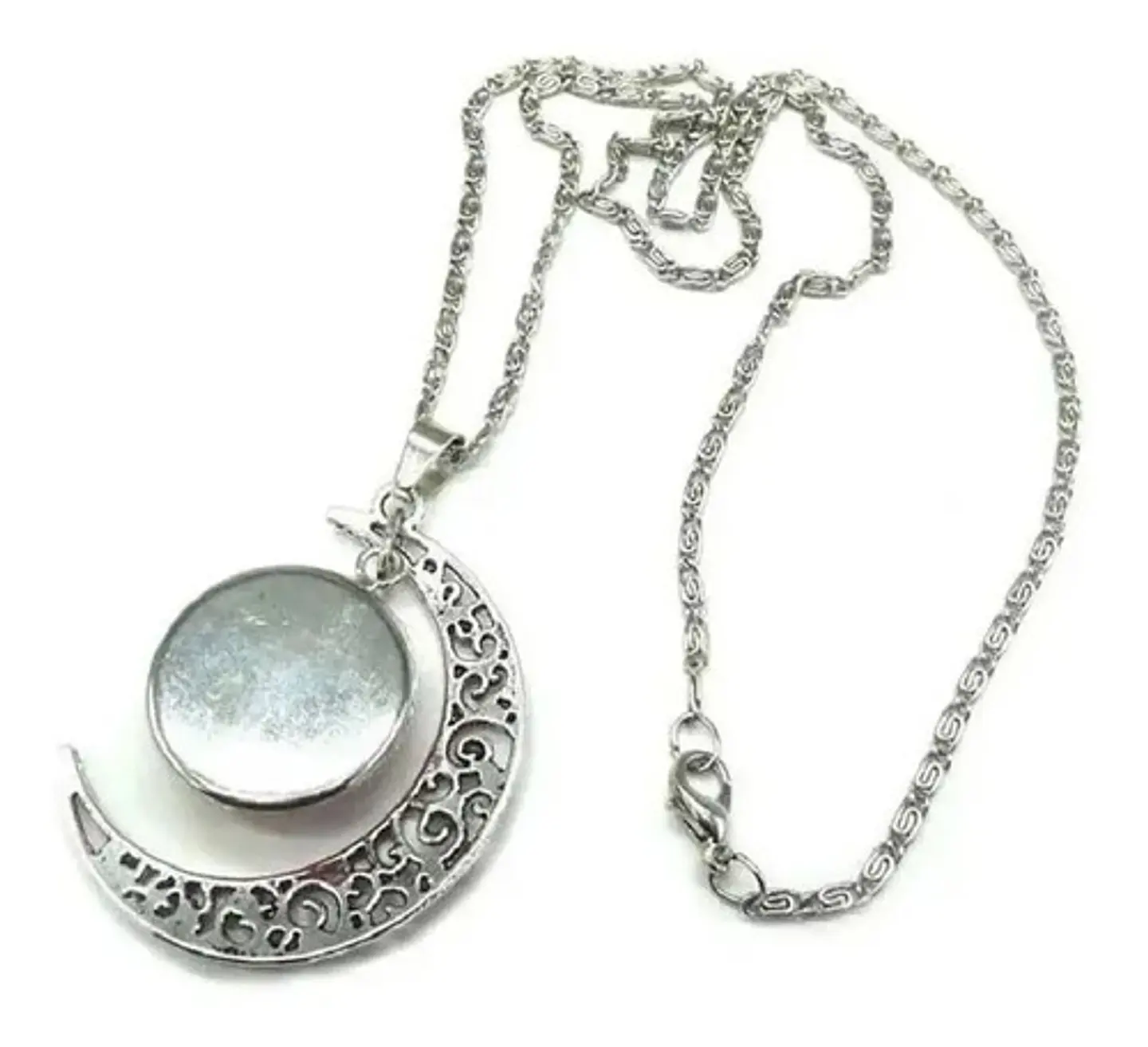 Collar Para Mujer Hombre Dije Media Luna Ojo Del Mal Pupila 2