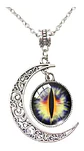 Collar Para Mujer Hombre Dije Media Luna Ojo Del Mal Pupila - Miniatura 4