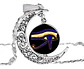 Collar Para Mujer Hombre Dije Media Luna Ojo Del Mal Pupila - Miniatura 6