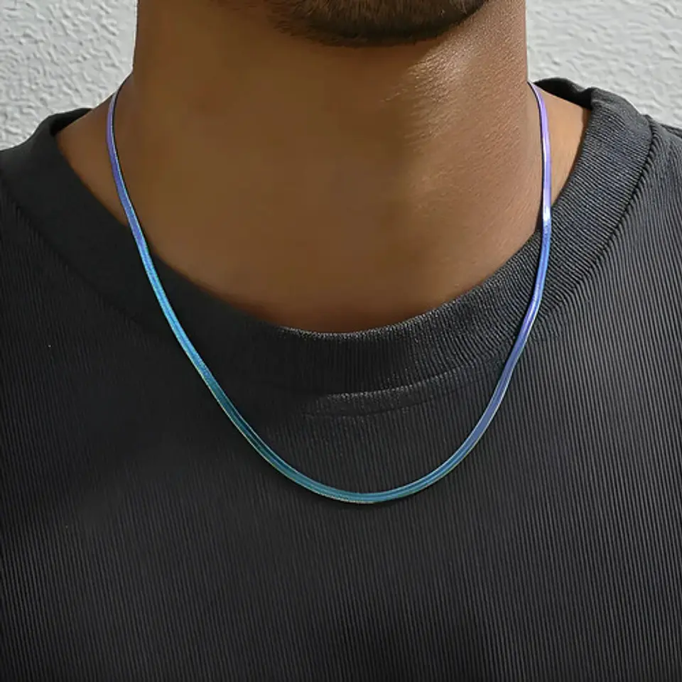 Cadena Serpiente 3mm Color Oro Acero Inoxidable Hombre Mujer 41