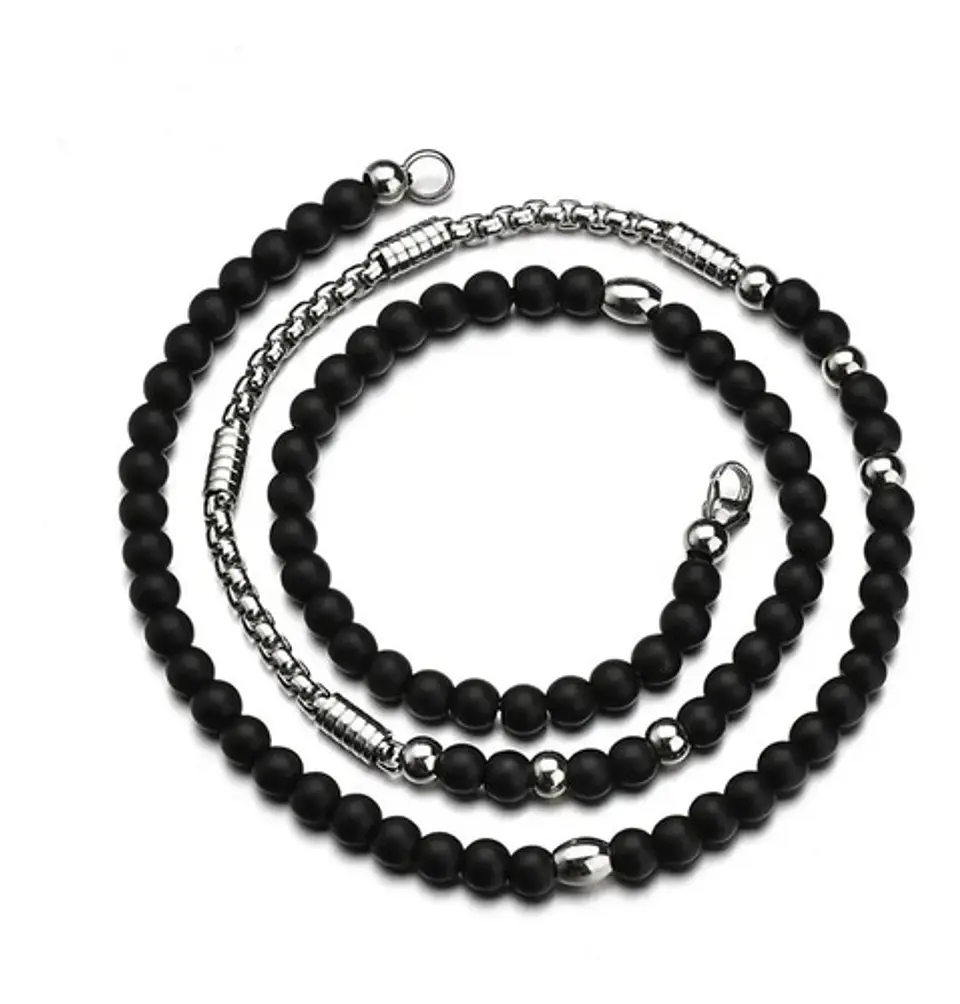 Collar Color Plata Ojo De Horus Acero Inoxidable Para Hombre 7