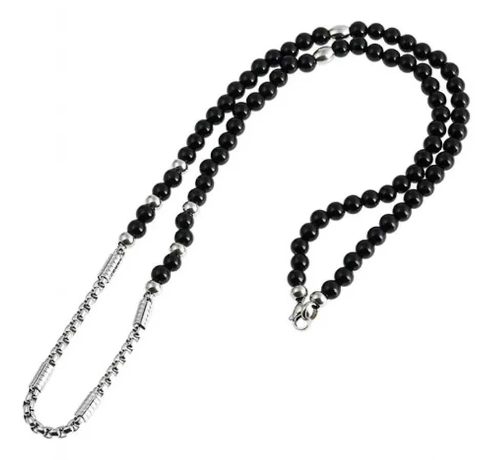 Collar Color Plata Ojo De Horus Acero Inoxidable Para Hombre 10
