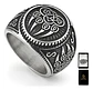 Anillo Para Hombres Vikingo Garra Oso Color Plata De Acero - Miniatura 1