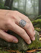 Anillo Para Hombres Vikingo Garra Oso Color Plata De Acero - Miniatura 5