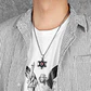 Collar Estrella De David Color Plata Acero Inoxidable Hombre - Miniatura 5