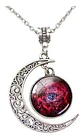 Collar Luna Color Plata Universo Nebulosa Galaxia Para Mujer - Miniatura 4