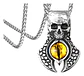Collar Craneo Calavera Ojo De Dragon Acero Inoxidable Hombre - Miniatura 1