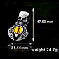 Collar Craneo Calavera Ojo De Dragon Acero Inoxidable Hombre - Miniatura 5