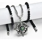 Collar Color Plata Brújula Biker Acero Inoxidable Hombre - Miniatura 5