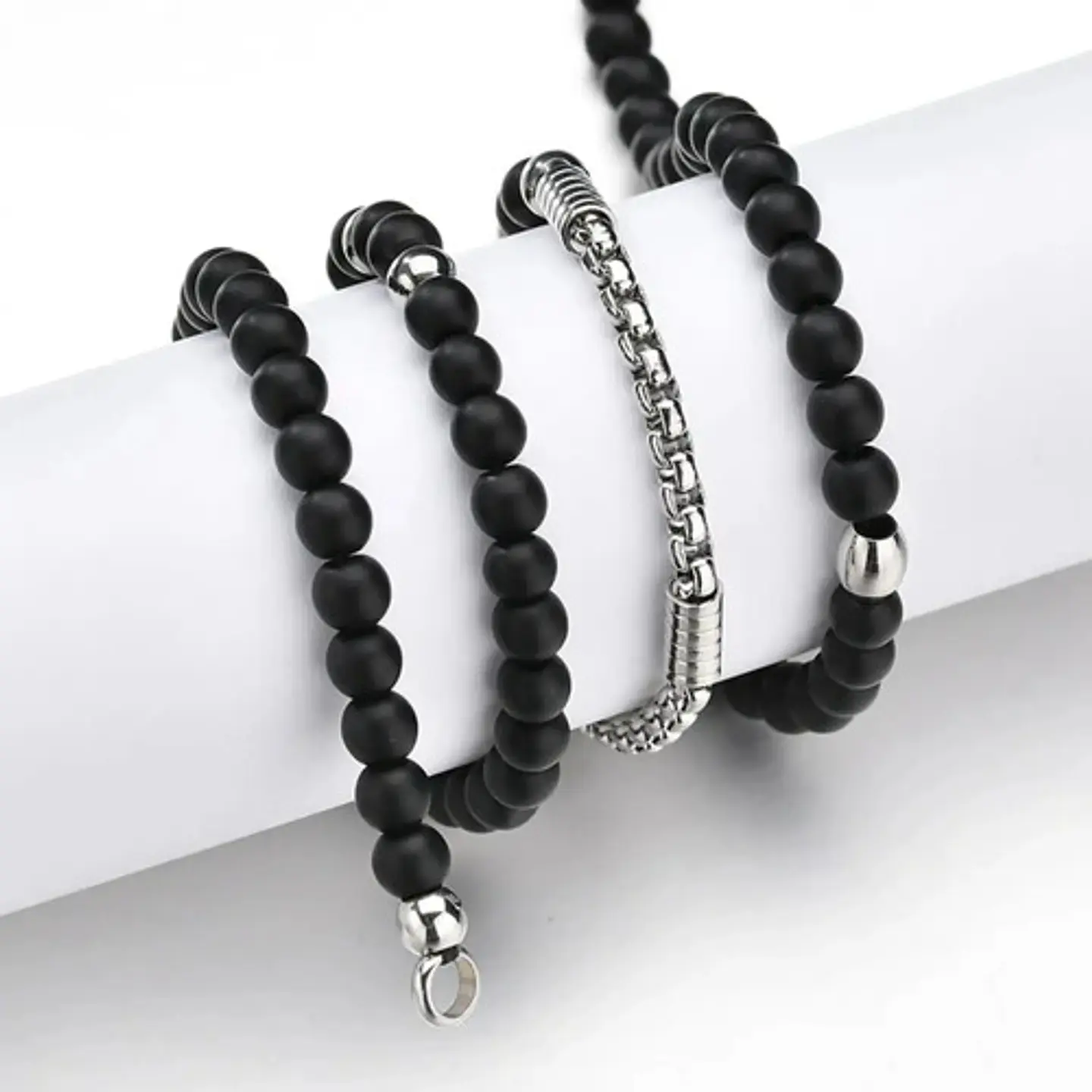 Collar Color Plata Brújula Biker Acero Inoxidable Hombre 8