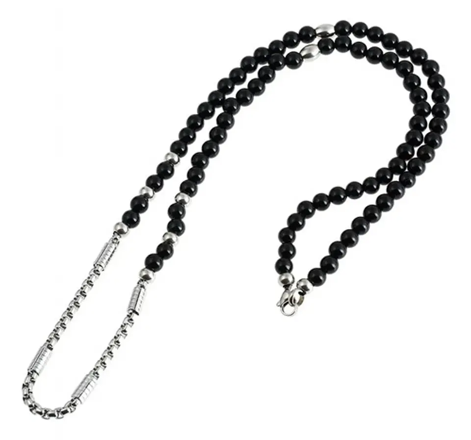 Collar Color Plata Brújula Biker Acero Inoxidable Hombre 10