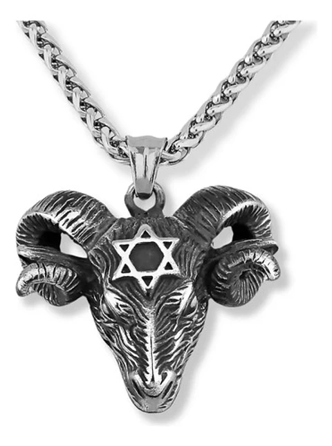 Collar Para Hombres Y Mujeres Dije Carnero Baphomet Vikingo