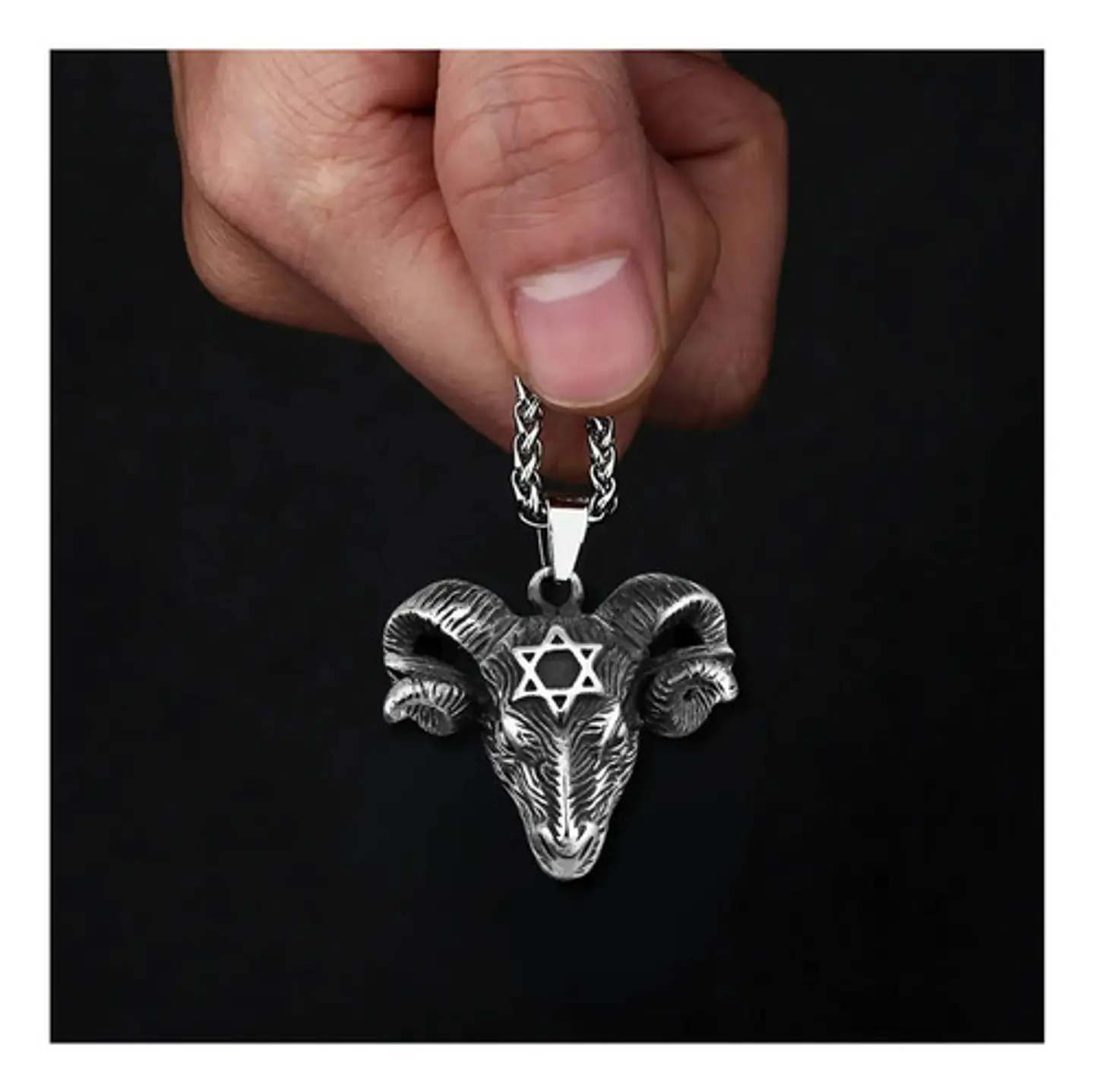 Collar Para Hombres Y Mujeres Dije Carnero Baphomet Vikingo 3