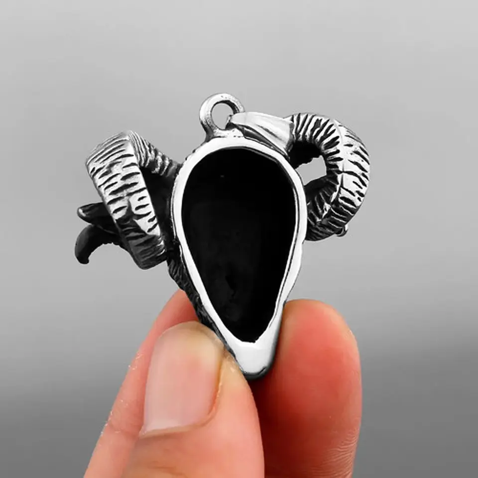 Collar Para Hombres Y Mujeres Dije Carnero Baphomet Vikingo 5