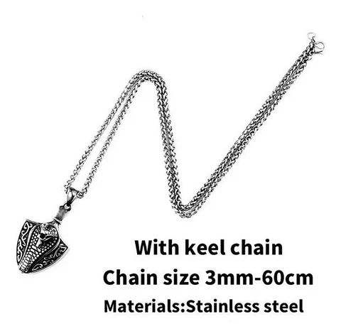 Collar Serpiente Cobra Color Plata Acero Inoxidable Hombre