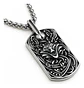 Collar Plateado Vikingo En Acero Para Hombre Dije Lobo Odin - Miniatura 1
