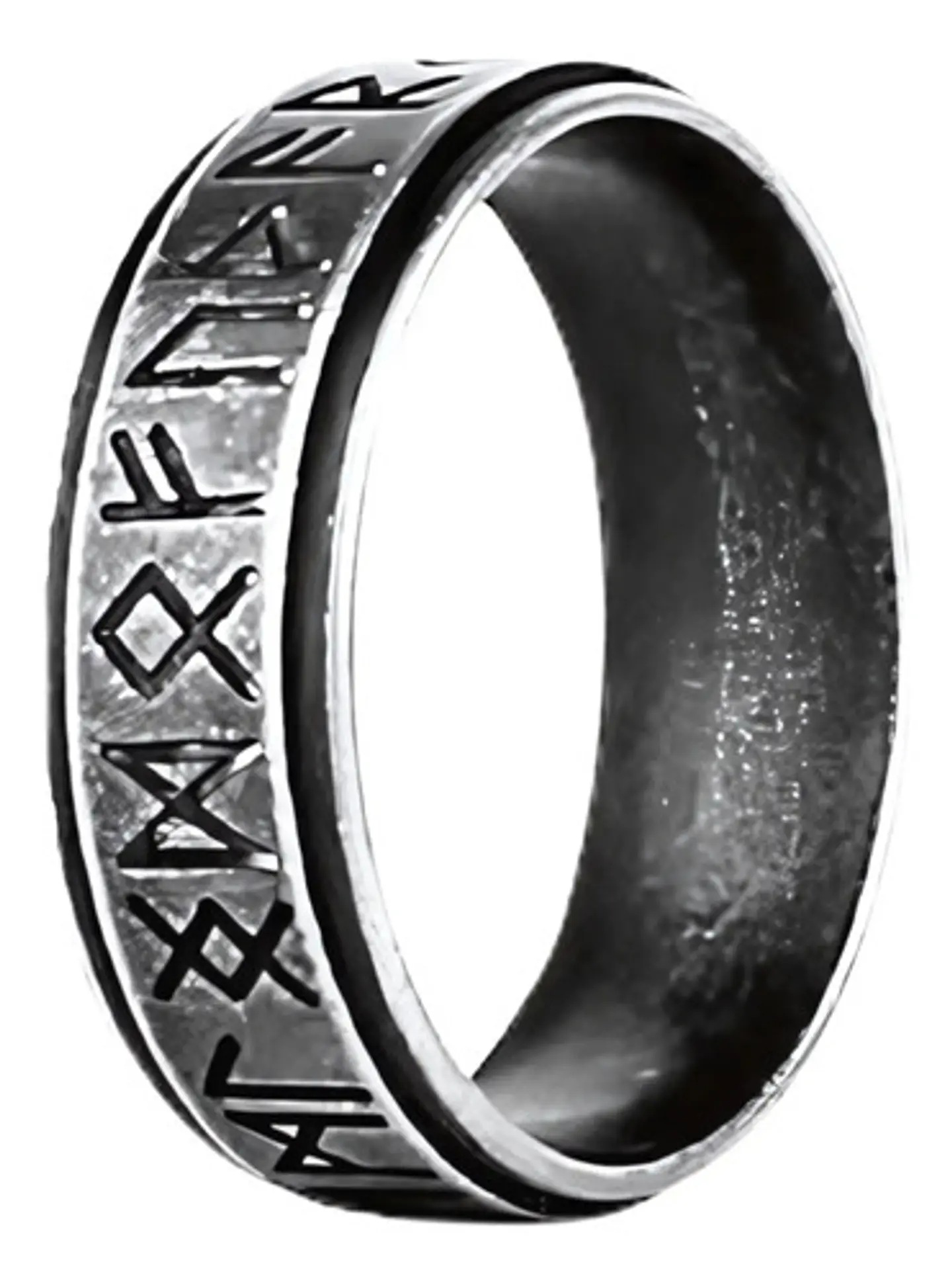 Anillo Color Plata Vikingo Odin Runa Acero Inoxidable Hombre 1