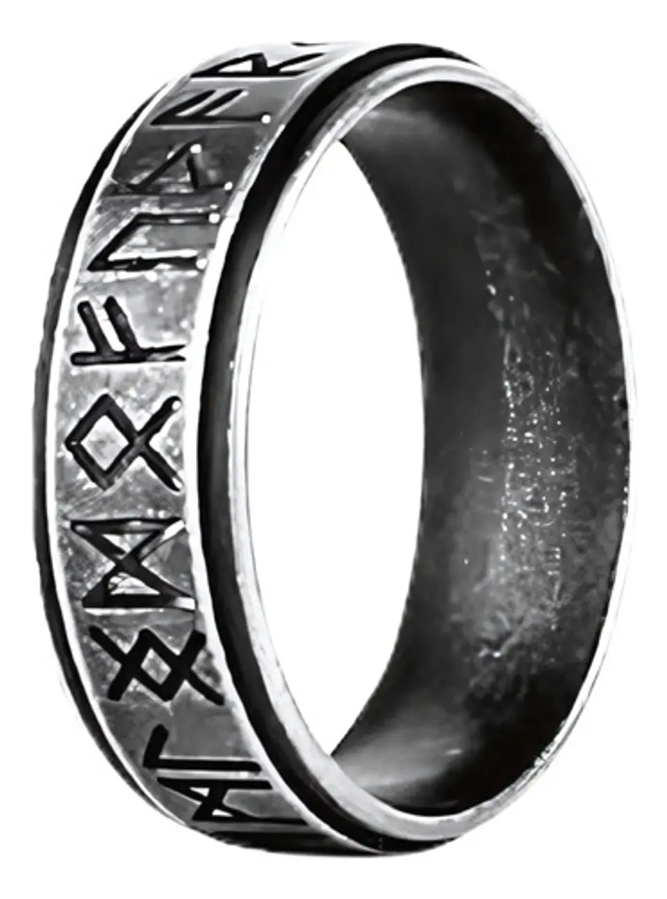 Anillo Color Plata Vikingo Odin Runa Acero Inoxidable Hombre 1