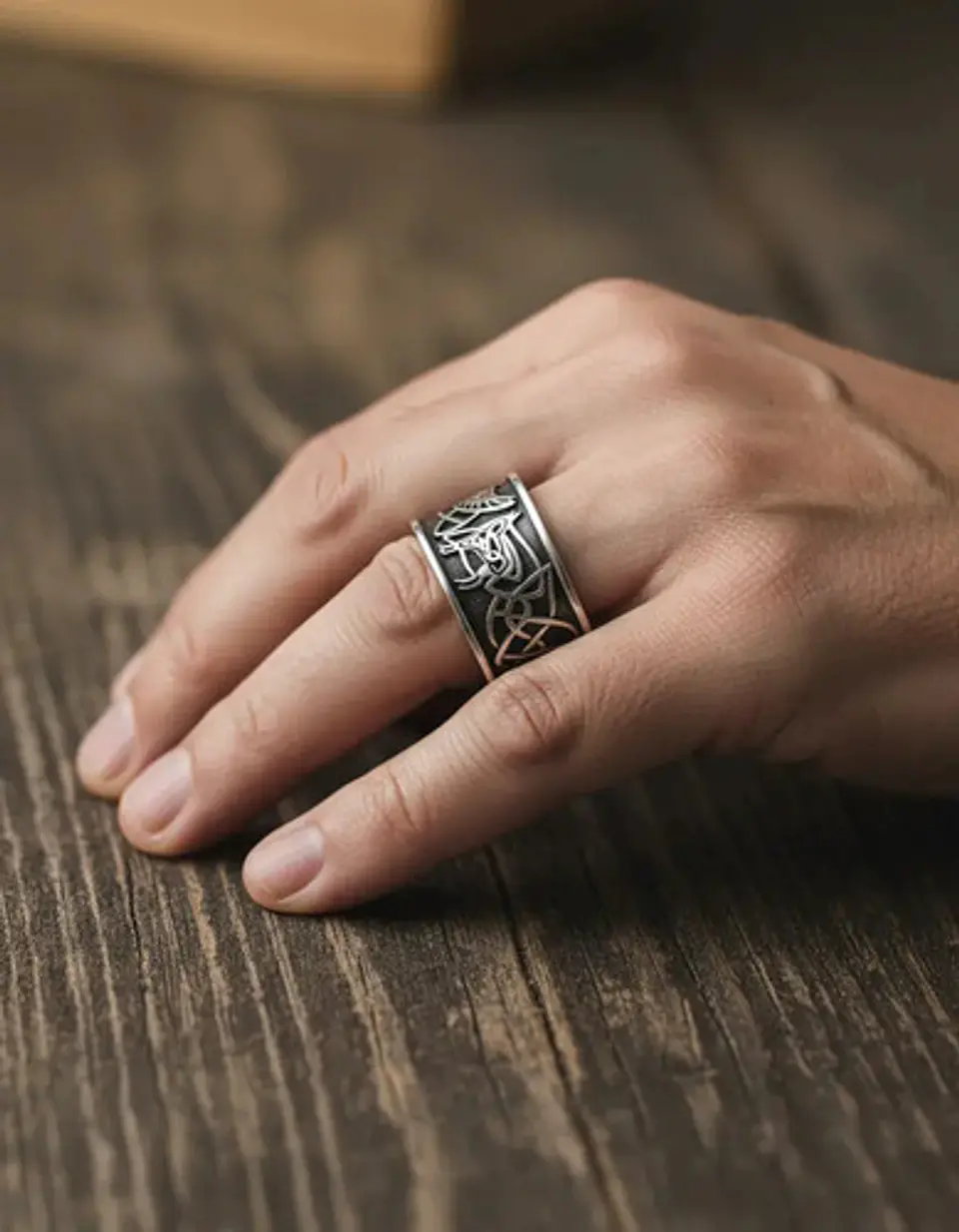 Anillo Vikingo Huginn Y Muninn Odin Acero Inoxidable Hombre 2
