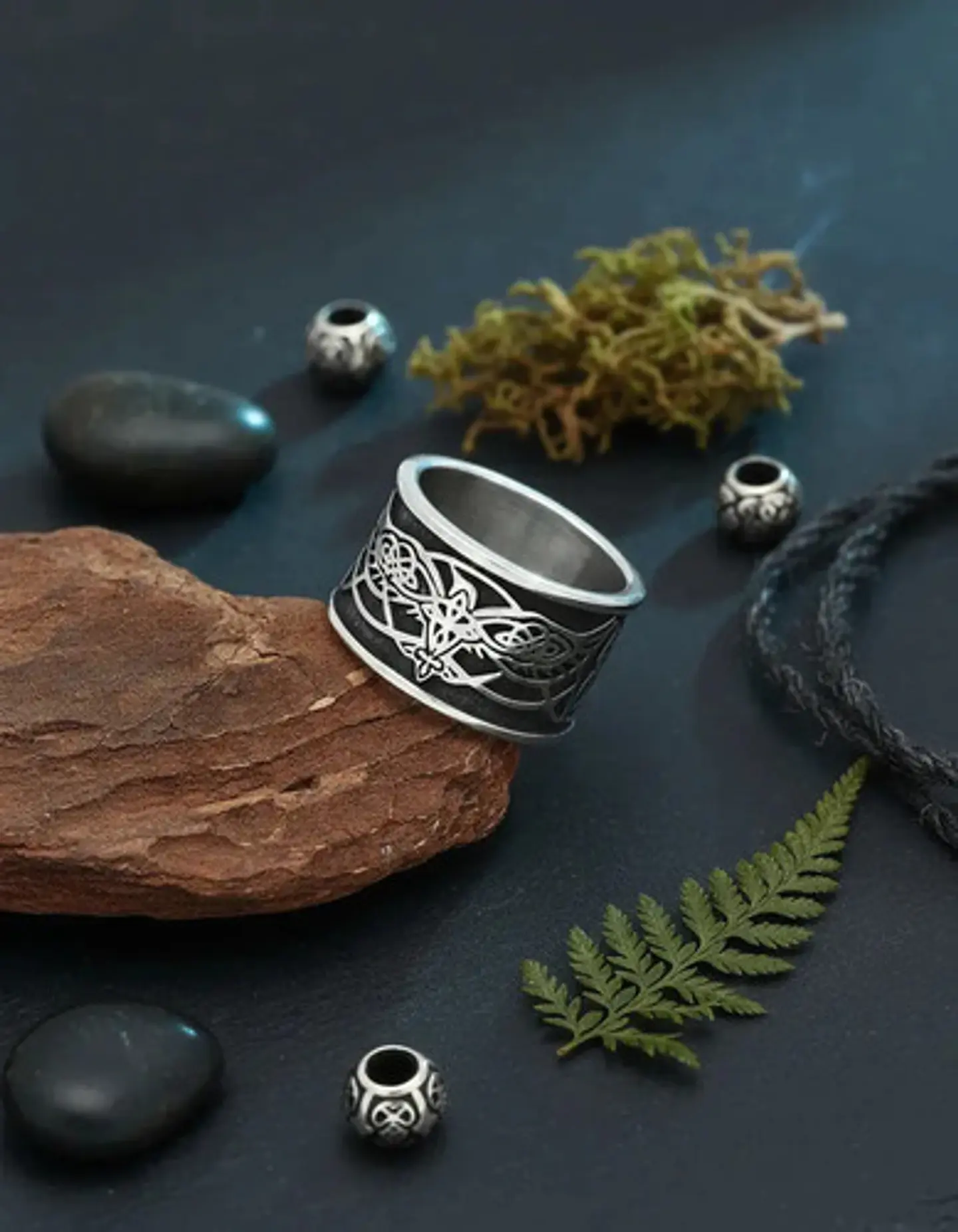 Anillo Vikingo Huginn Y Muninn Odin Acero Inoxidable Hombre 4