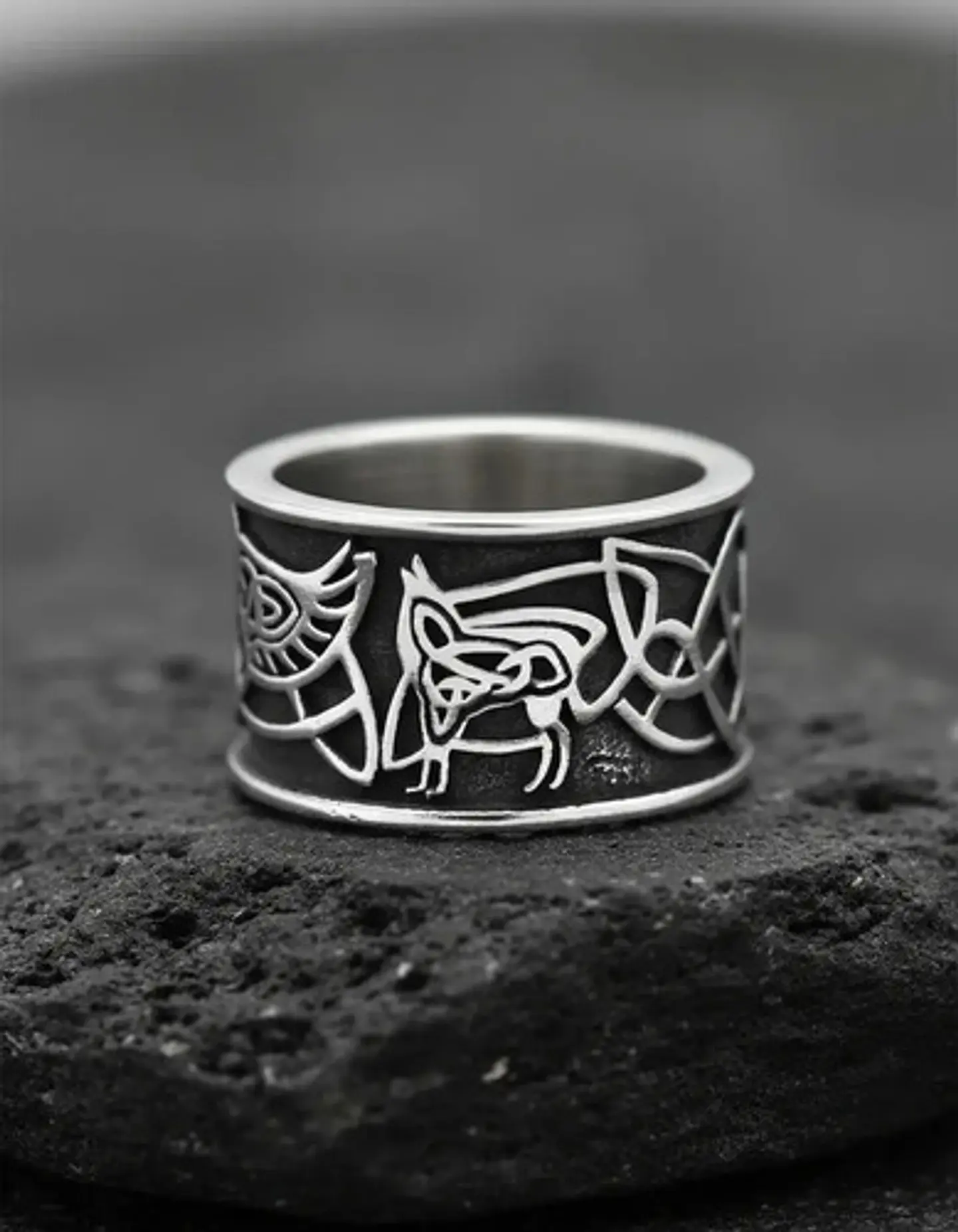 Anillo Vikingo Huginn Y Muninn Odin Acero Inoxidable Hombre 6