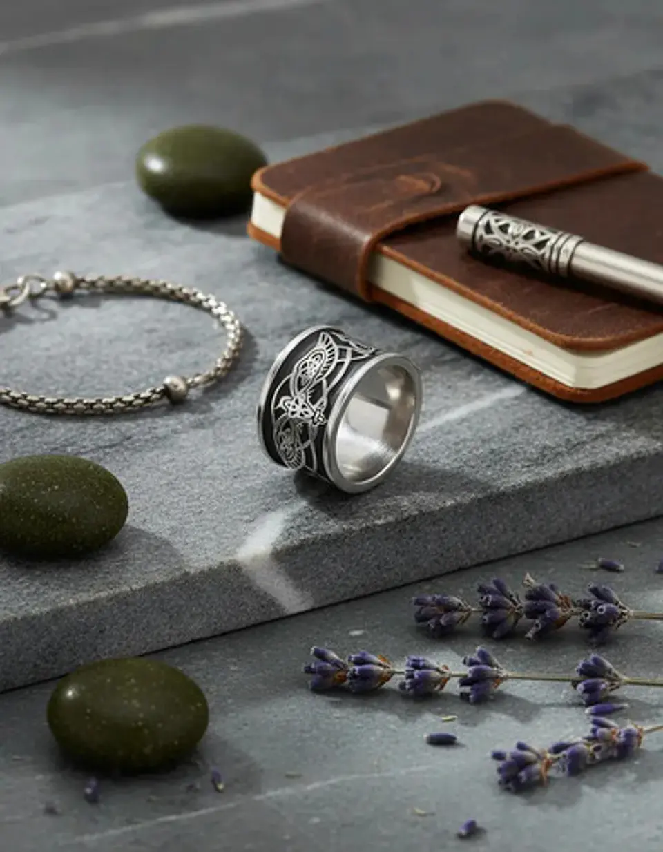 Anillo Vikingo Huginn Y Muninn Odin Acero Inoxidable Hombre 8