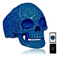 Anillo Hombre Forma De Cráneo Calavera Gótico Azul De Acero - Miniatura 1