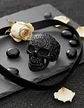 Anillo Hombre Forma De Cráneo Calavera Gótico Azul De Acero - Miniatura 12