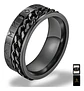 Anillo Cadena Runas Vikingo Plateado Acero Inoxidable Hombre - Miniatura 1