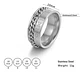 Anillo Cadena Runas Vikingo Plateado Acero Inoxidable Hombre - Miniatura 19