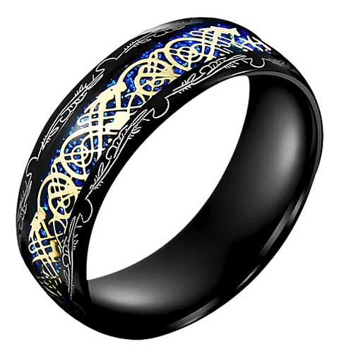 Anillo Dragón Patron Color Oro Acero Inoxidable Para Hombre