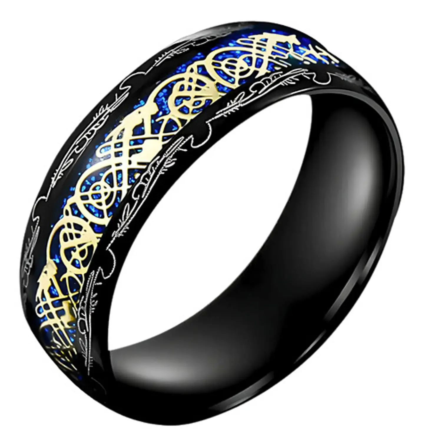 Anillo Dragón Patron Color Oro Acero Inoxidable Para Hombre 1