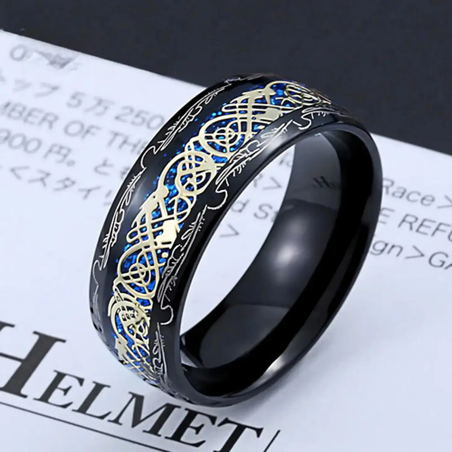 Anillo Dragón Patron Color Oro Acero Inoxidable Para Hombre 3