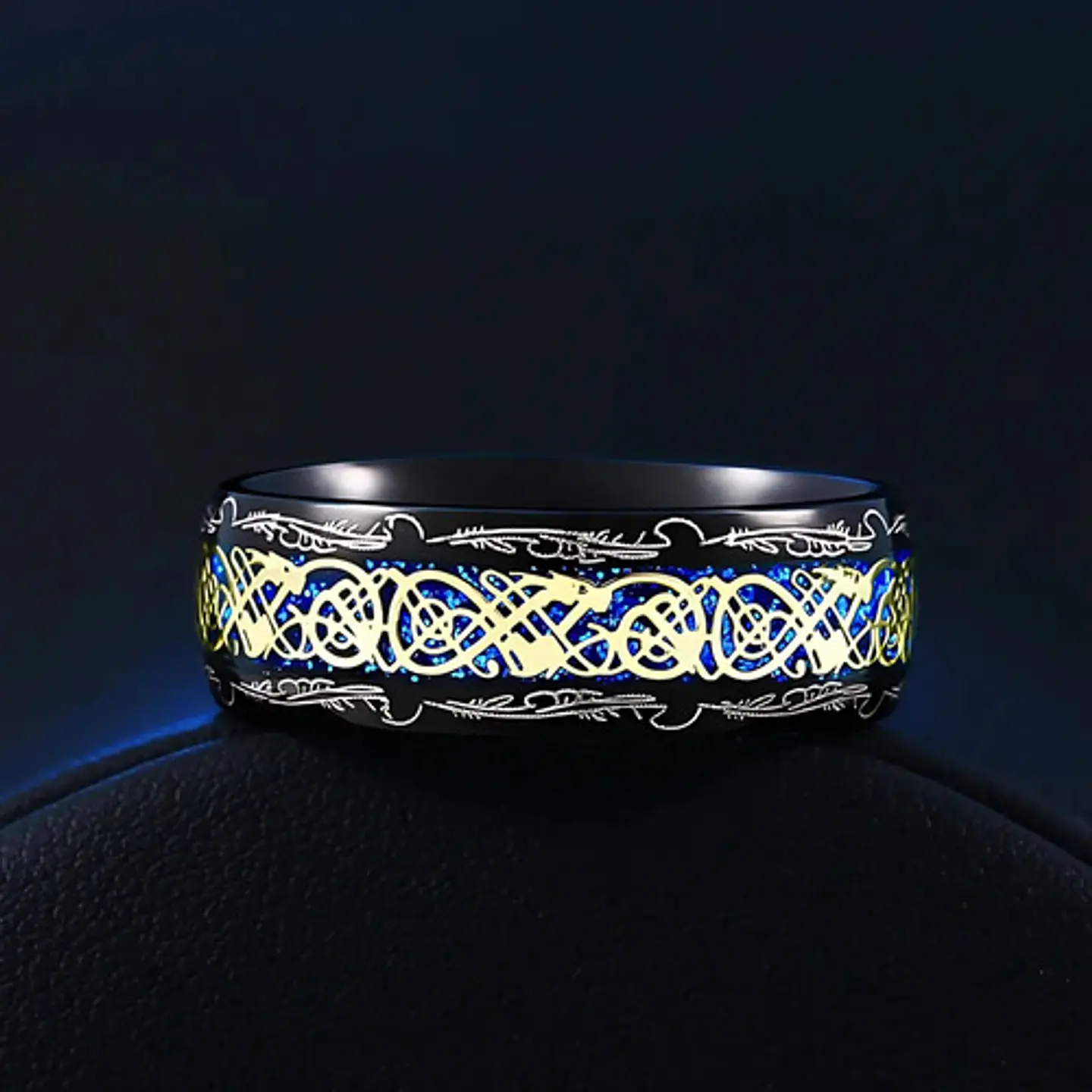 Anillo Dragón Patron Color Oro Acero Inoxidable Para Hombre 5