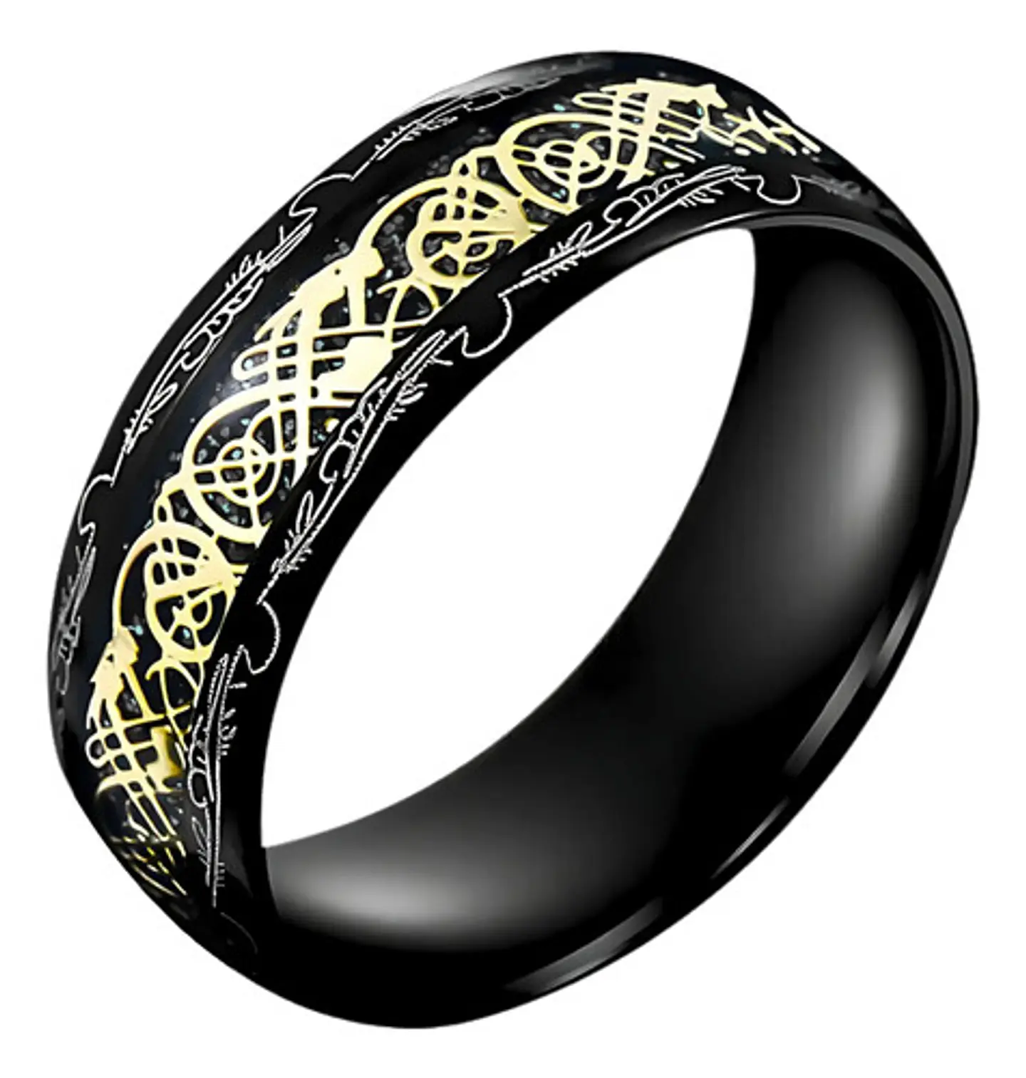 Anillo Dragón Patron Color Oro Acero Inoxidable Para Hombre 7