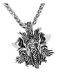 Collar Vikingo Odin Amuleto Plateado Acero Inoxidable Hombre - Miniatura 1