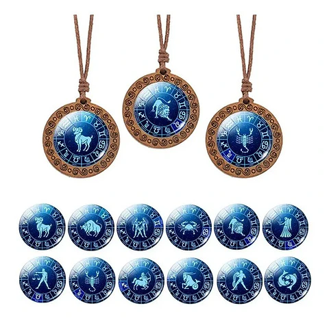 Collar Madera Constelaciones Signos Zodiacales Mujer Hombre