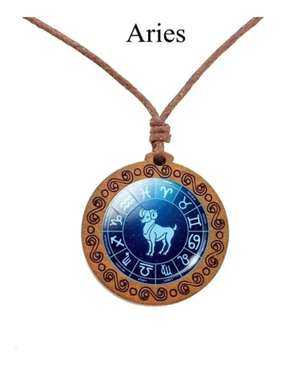 Collar Madera Constelaciones Signos Zodiacales Mujer Hombre 5