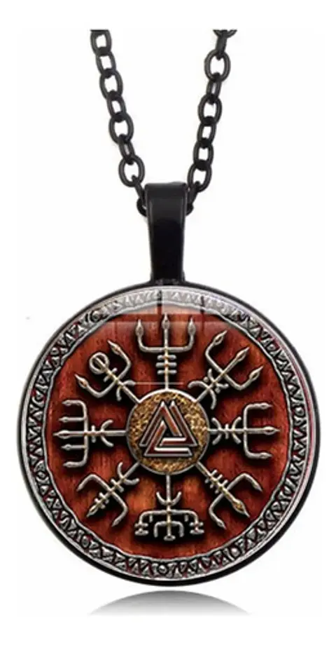 Collar Cristal Valknut Vikingo Pagano Amuleto Hombre Y Mujer