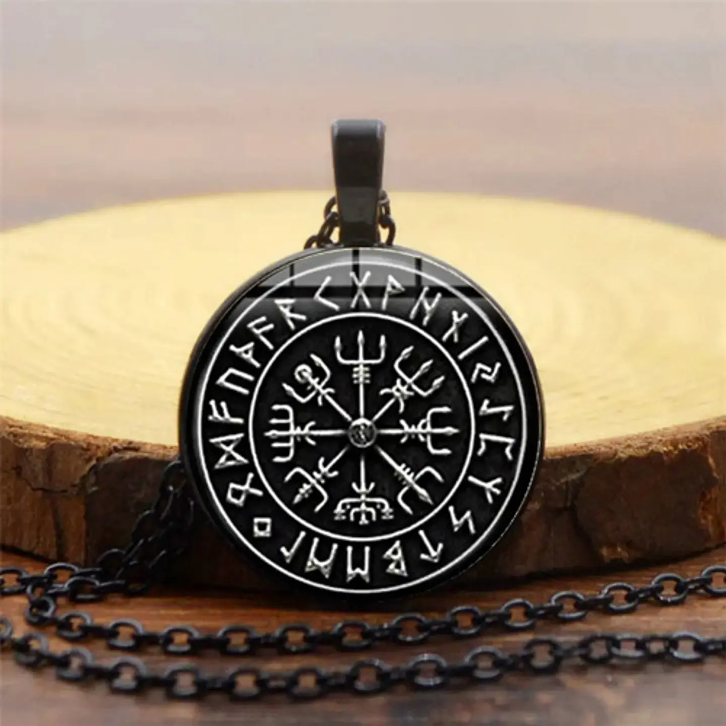 Collar Cristal Valknut Vikingo Pagano Amuleto Hombre Y Mujer 13
