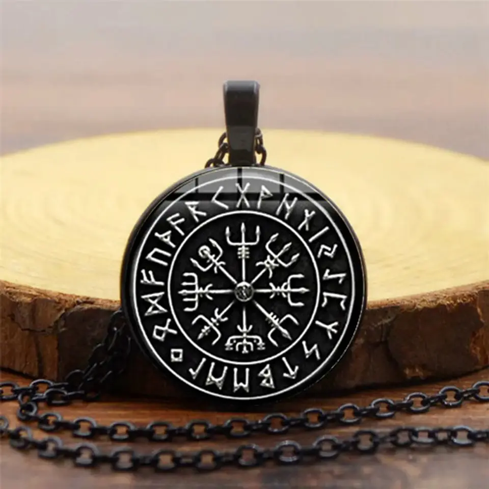 Collar Cristal Valknut Vikingo Pagano Amuleto Hombre Y Mujer 13