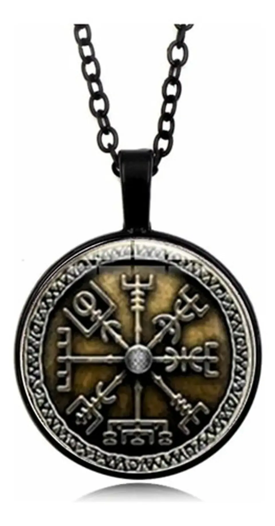 Collar Cristal Valknut Vikingo Pagano Amuleto Hombre Y Mujer 15