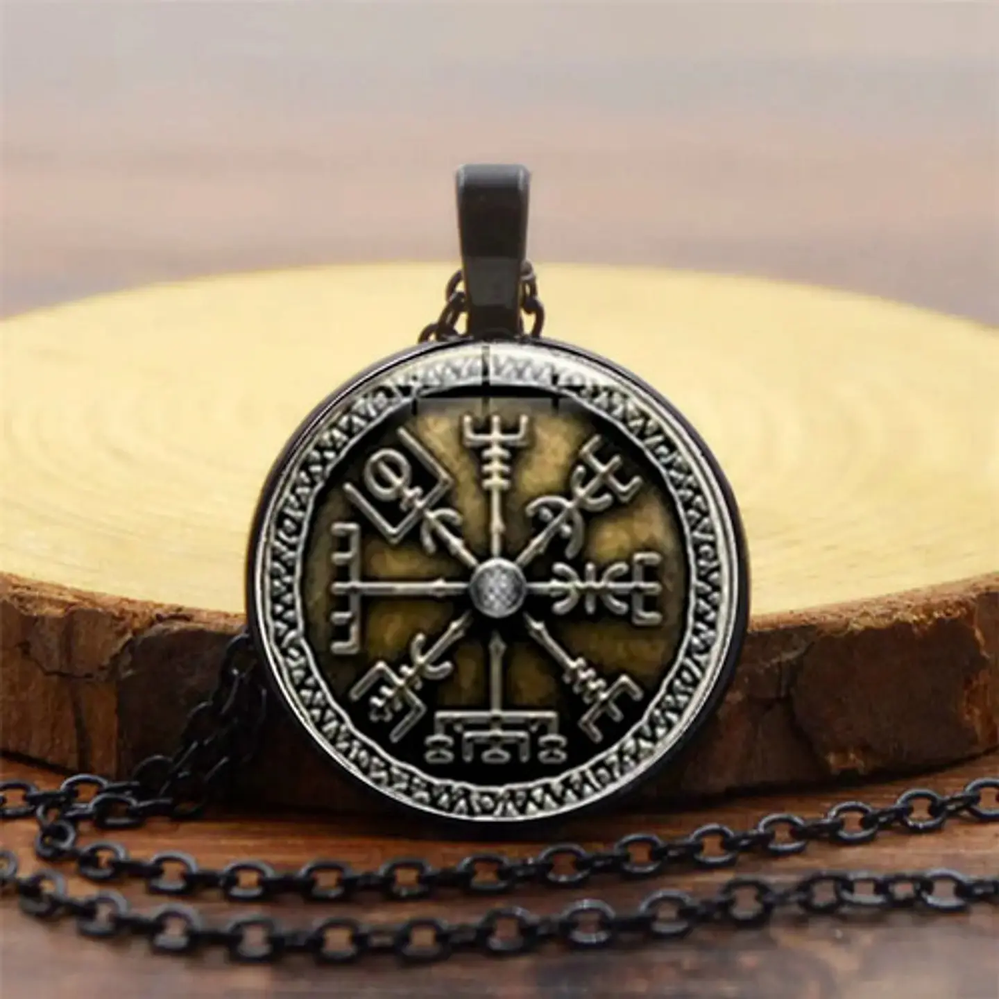 Collar Cristal Valknut Vikingo Pagano Amuleto Hombre Y Mujer 20