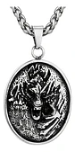 Collar Vikingo Lobo Runa Color Plata Acero Inoxidable Hombre - Miniatura 1