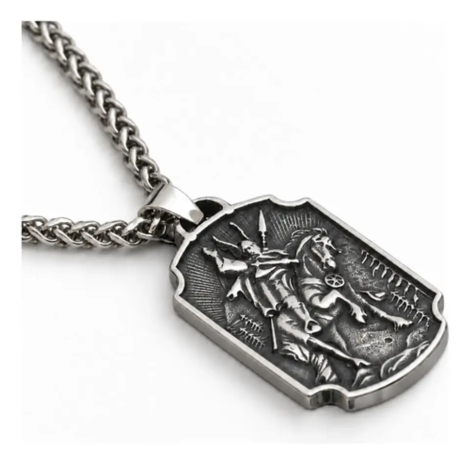 Collar Vikingo En Acero Para Hombre Dije Odín Yggdrasil Odin 1