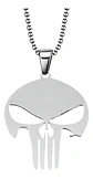 Collar The Punisher Color Plata Acero Inoxidable Para Hombre - Miniatura 1
