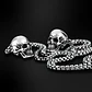 Collar Biker Cráneo Color Plata Acero Inoxidable Para Hombre - Miniatura 5