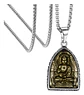 Collar Cúpula De Cristal Buda Suerte Acero Inoxidable Hombre - Miniatura 1